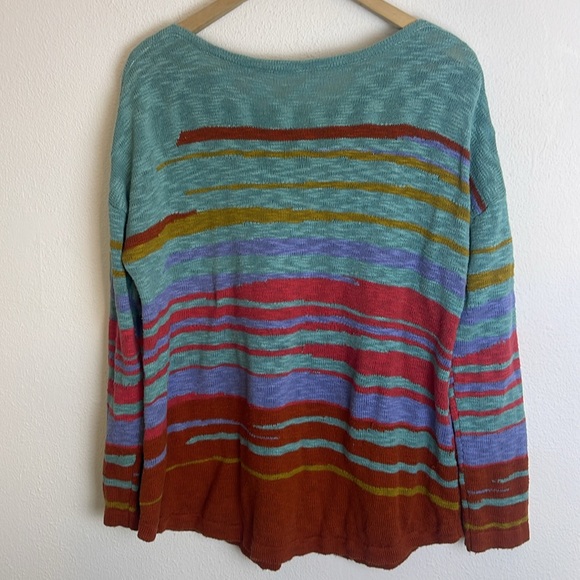 Soft Surroundings Beachy stripe sweater L - Picture 5 of 8